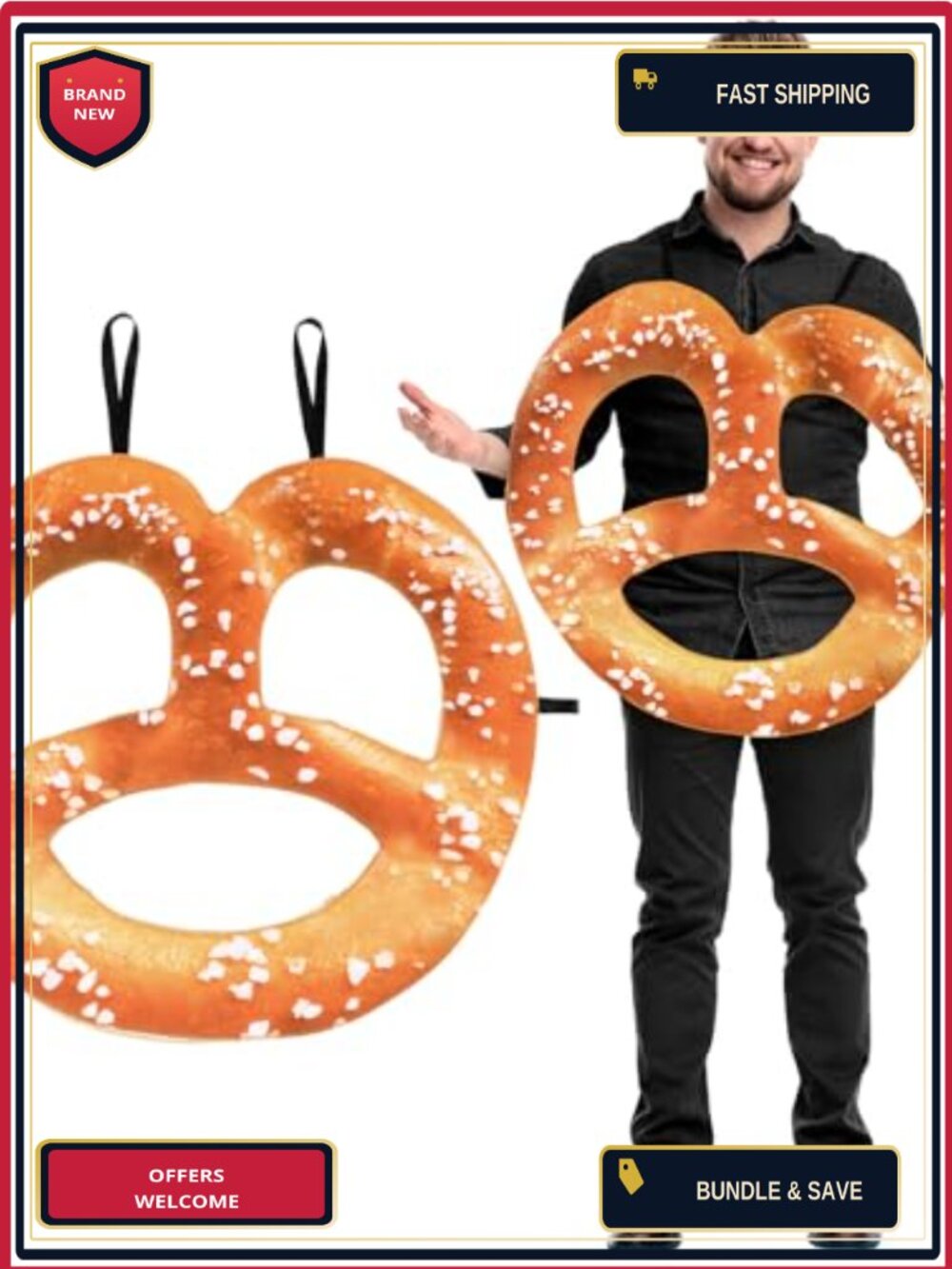Pretzel Costume Adult Oktoberfest Food Cosplay Outfit